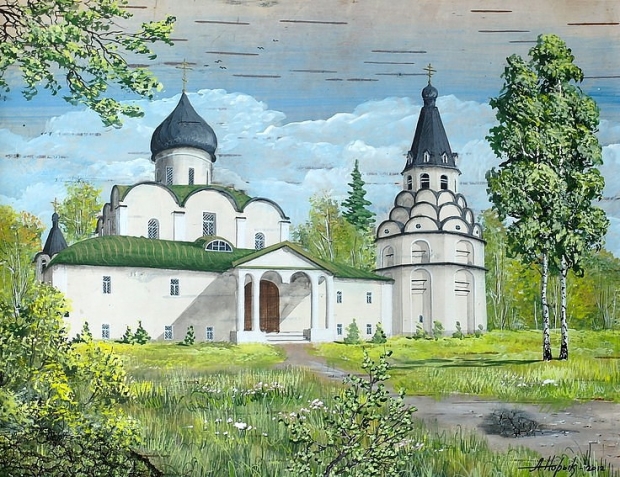 Рисунки на бересте Сергея Сурина
