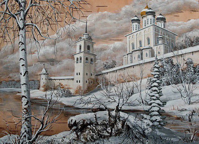 Рисунки на бересте Сергея Сурина