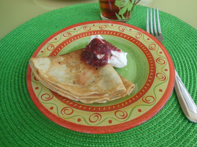 Сырные блины с зеленью