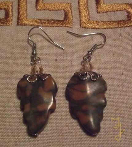 Серьги из унакита Серьги из унакита