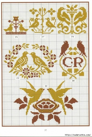 Схемы вышивки крестом монохром (ч.1)