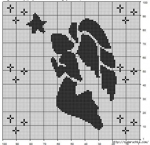 Схемы вышивки крестом монохром (ч.3) из интернета