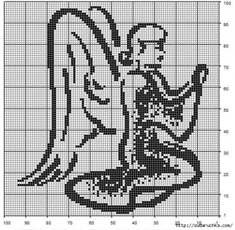 Схемы вышивки крестом монохром (ч.3) из интернета
