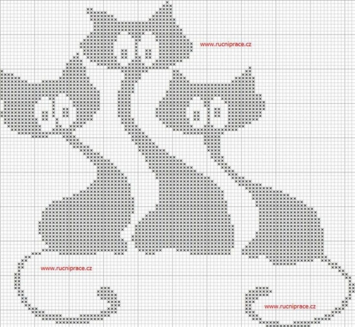 Белая кошка вышивка схема Белая кошка вышивка схема