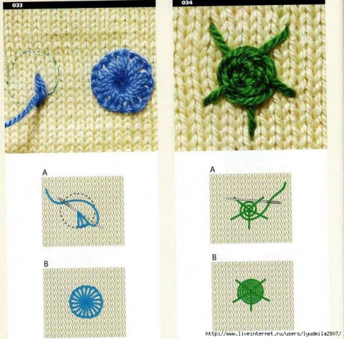 Журнал вышивки по лицевой глади вязаного изделия. 100 способов+еще 10