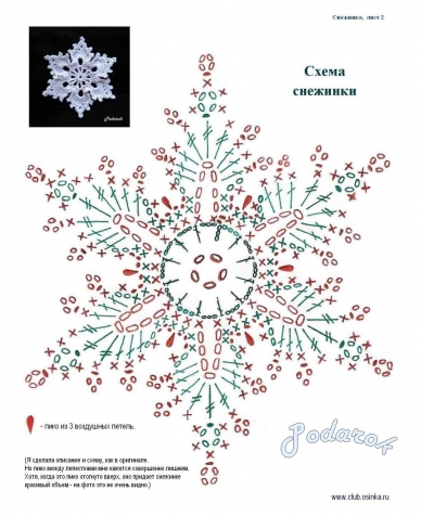 Схемы вязания снежинок