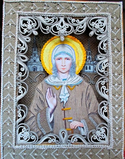 Макраме-икона, &quot;Ксения Петербургская&quot;