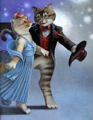 Картинки для декупажа "Танцующие кошки"