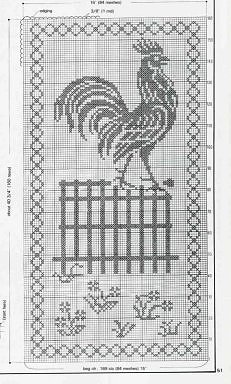 Петухи в филейной технике. Схемы