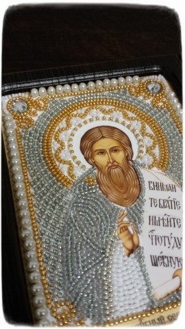 Икона Святого Преподобного Сергия Радонежского (бисер)