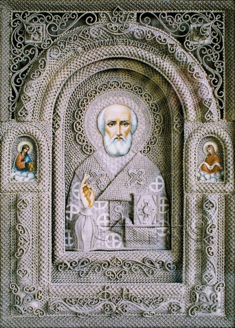 Православные иконы из льна от Владимира Денщикова