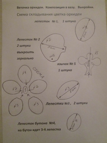 Ободок и заколка с орхидеями. Цветы из ткани своими руками.