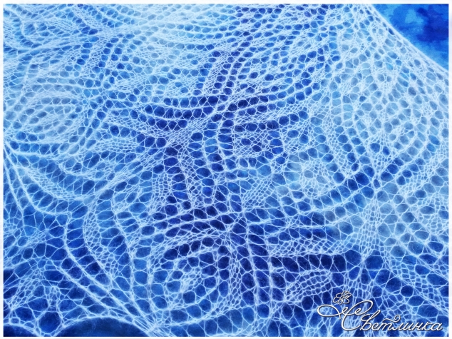 Второй этап совместного вязания кружевной шали-фишю ​Soli Deo Gloria Lace Shawl.