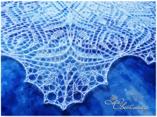 Второй этап совместного вязания кружевной шали-фишю ​Soli Deo Gloria Lace Shawl.