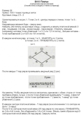 Платье листочками. Схемка