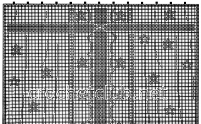Филейное вязание. Шторы. Схемы