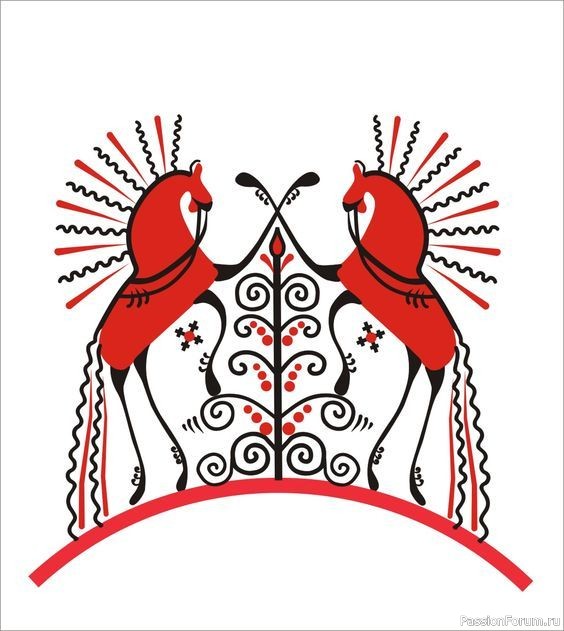 Кухонный набор "Мезенские лошадки"