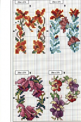 Монограммы. Вышивка крестиком.