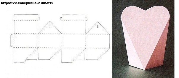 Подарочная коробочка из бумаги схема