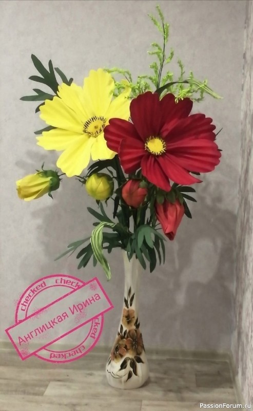 Космея из фоамирана. Шаблоны