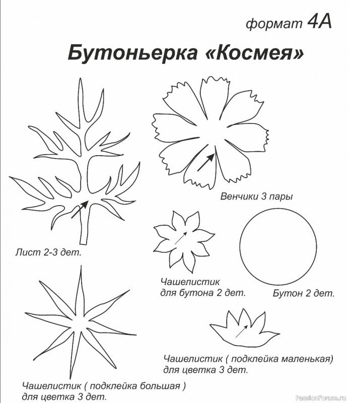Космея из фоамирана. Шаблоны