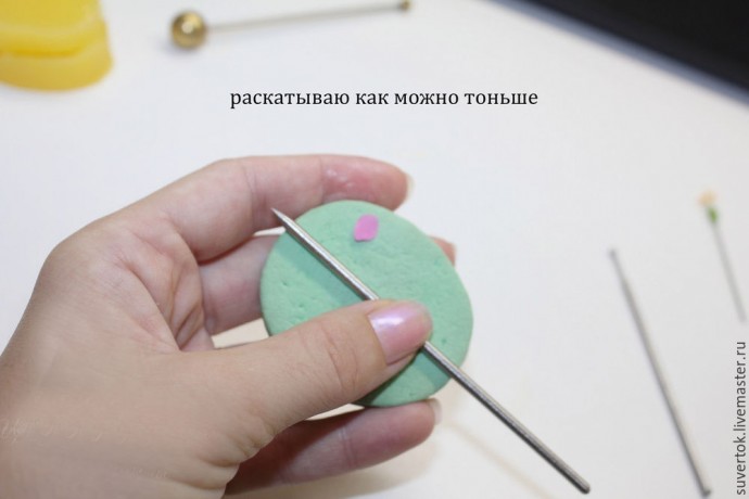 Английская роза из холодного фарфора
