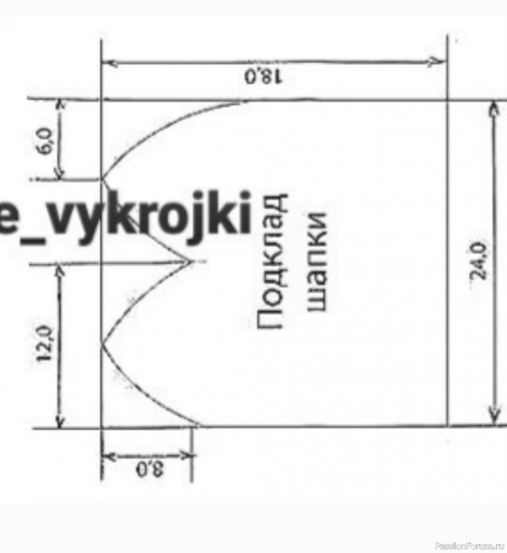 Шапка из трикотажа. Выкройка