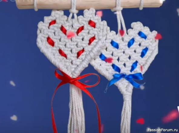 Сердечки макраме. Легко сделать даже новичку. МК