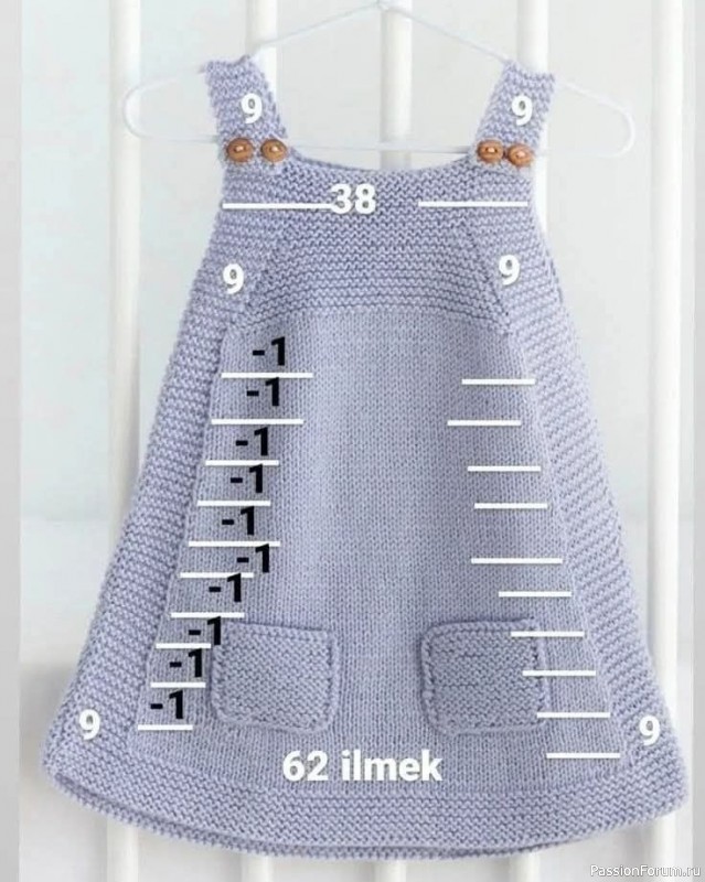 Детские платья спицами. Схемы