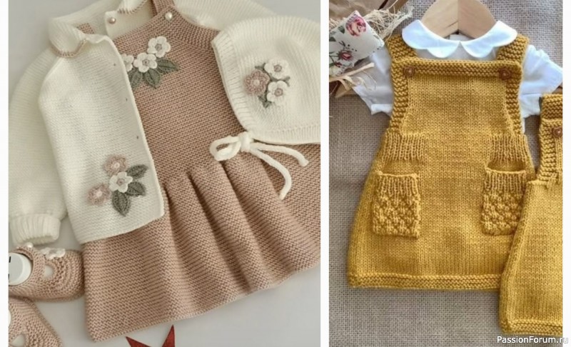 Детские платья спицами. Схемы