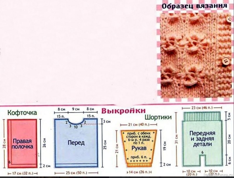 Кофточка и шортики для малыша. Описание