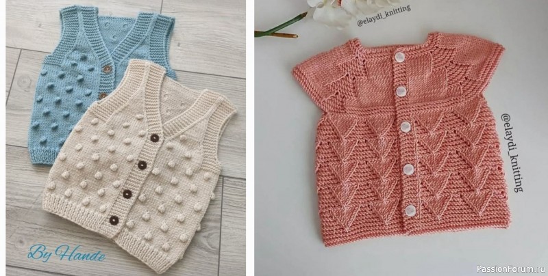 Детские жилетики спицами. Схемы