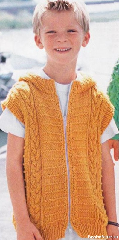 Желтый жилет для мальчика. МК