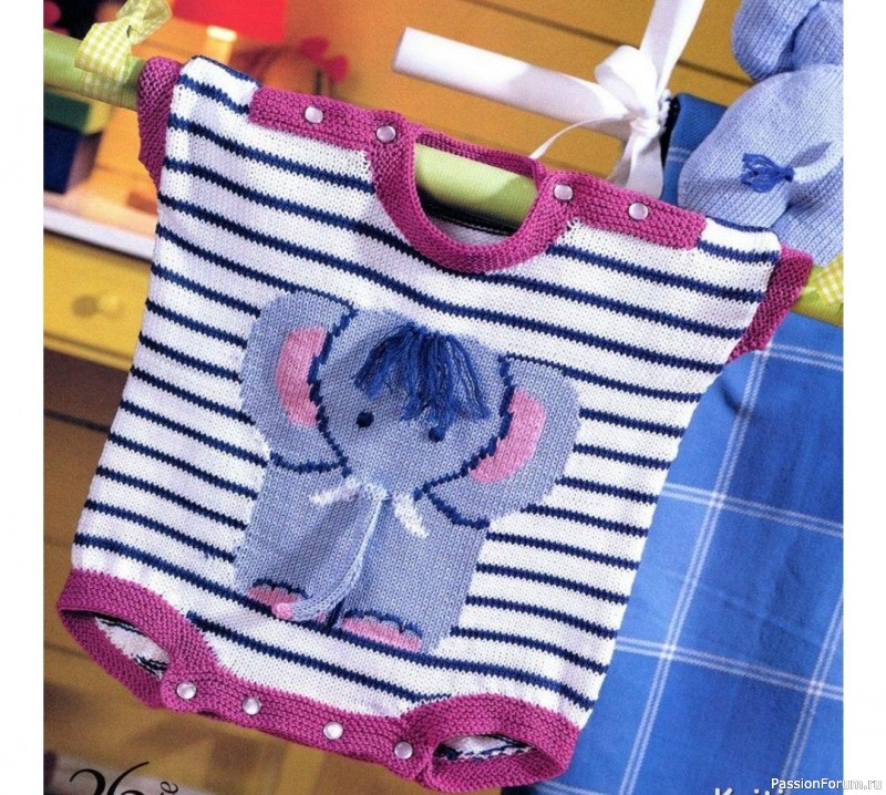 Детский комбинезон со слоником. Схема