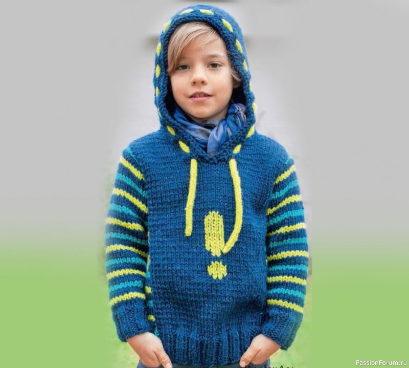 Пуловер с капюшоном для мальчика