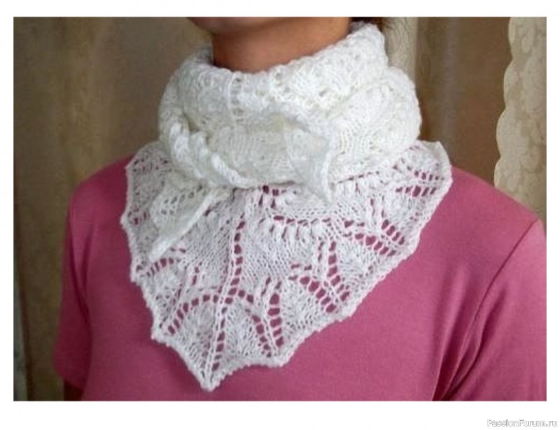 Ажурный бактус спицами. Схема