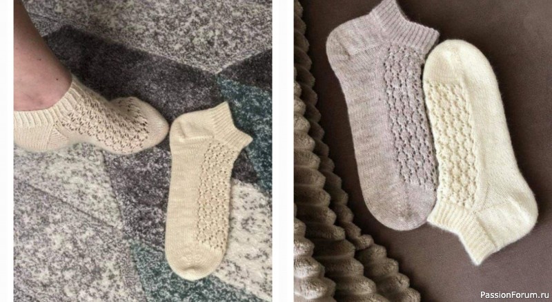 Короткие носочки спицами