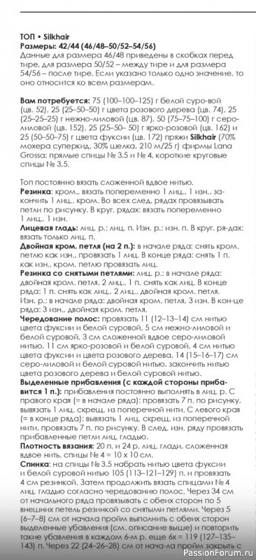 Топ нежной расцветки. Описание