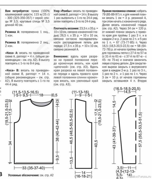 Джемпер Crissy спицами. Описание