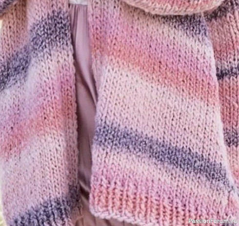 Цельновязаный кардиган-оверсайз. Описание