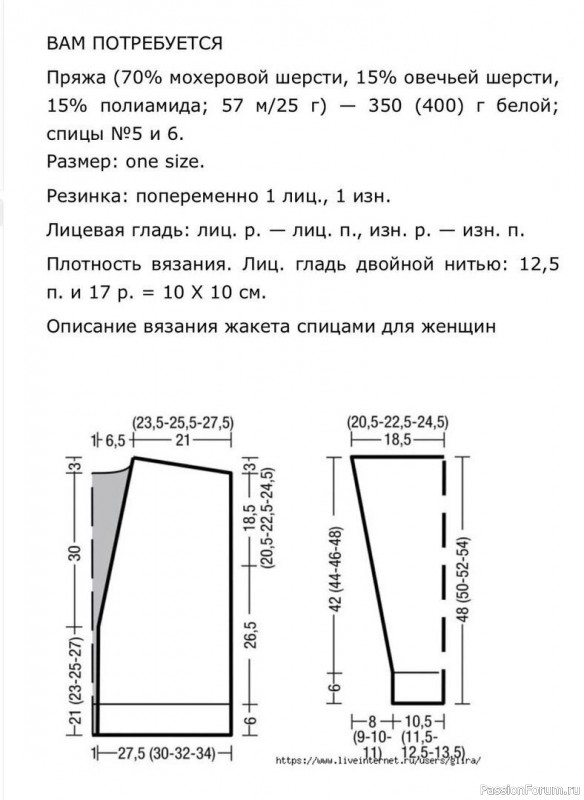 Жакет из мохера. Описание
