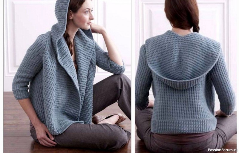 Кардиган с капюшоном. Описание