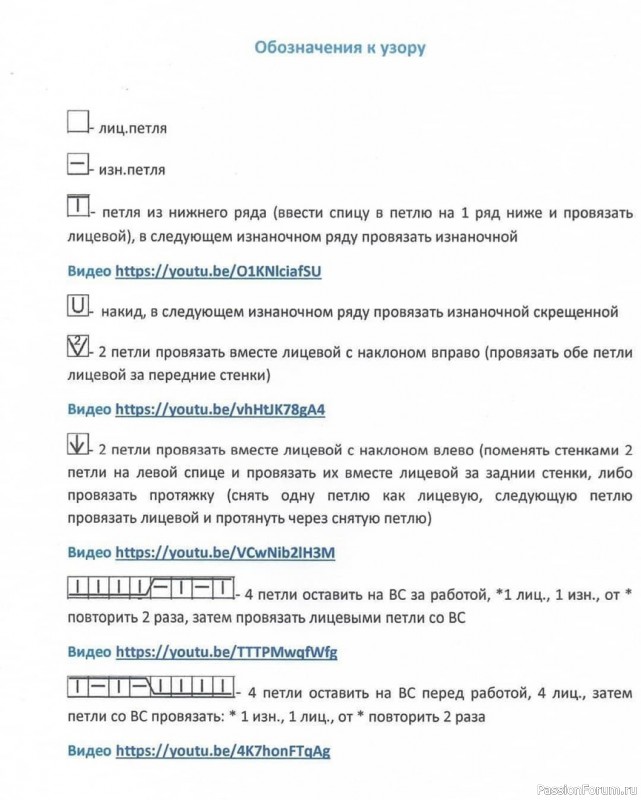 Шарф патентным узором с косами. Описание