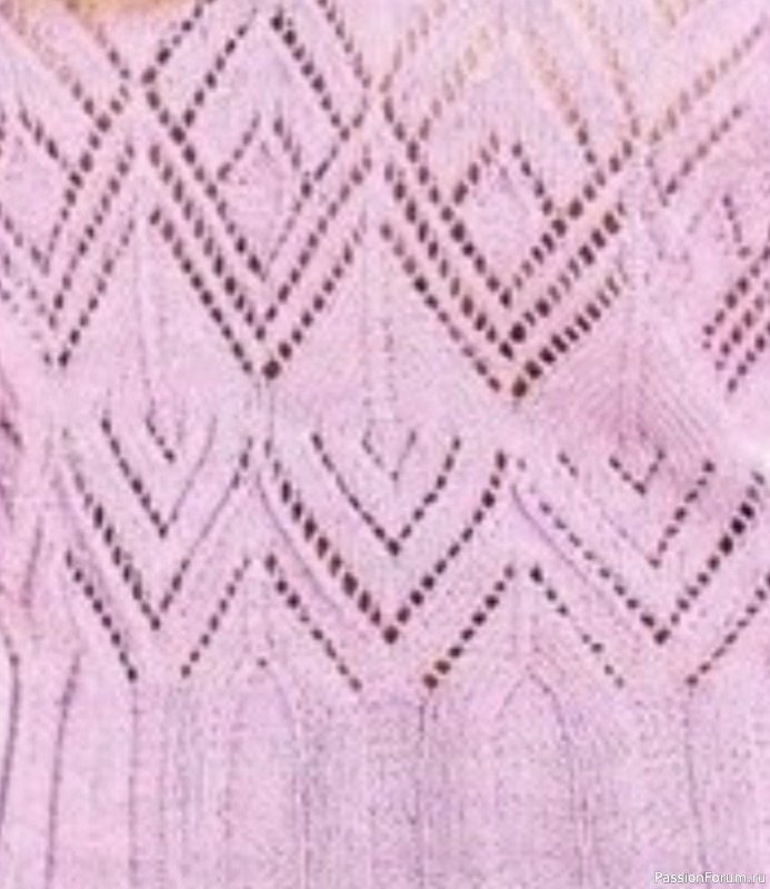 Ажурный пуловер спицами. Схема