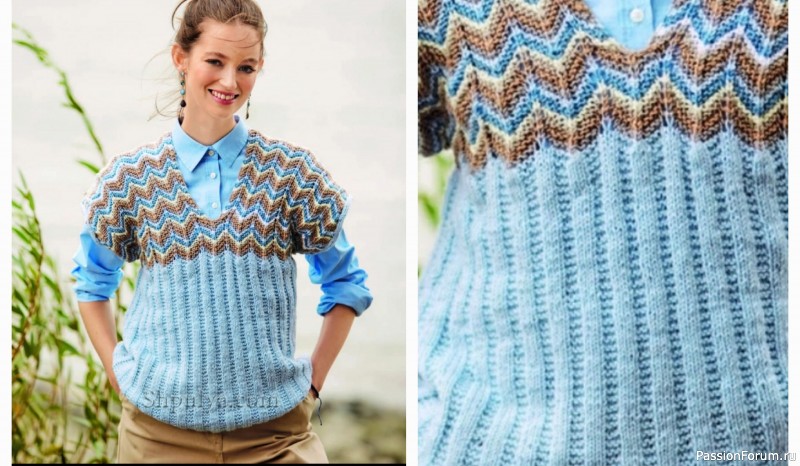 Жилет с узорчатой кокеткой. Схема