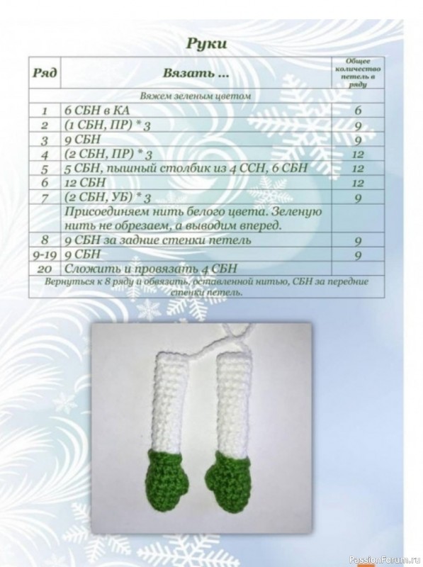 Снеговичок из плюшевой пряжи