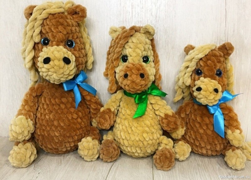 Лошадка плюшевая крючком. МК