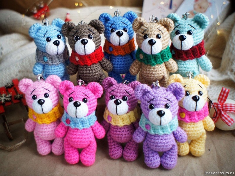 Брелок Мишка крючком. МК