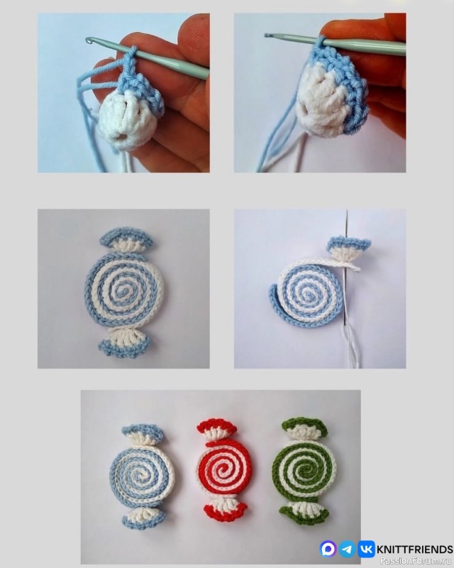 Конфетки крючком. Описание