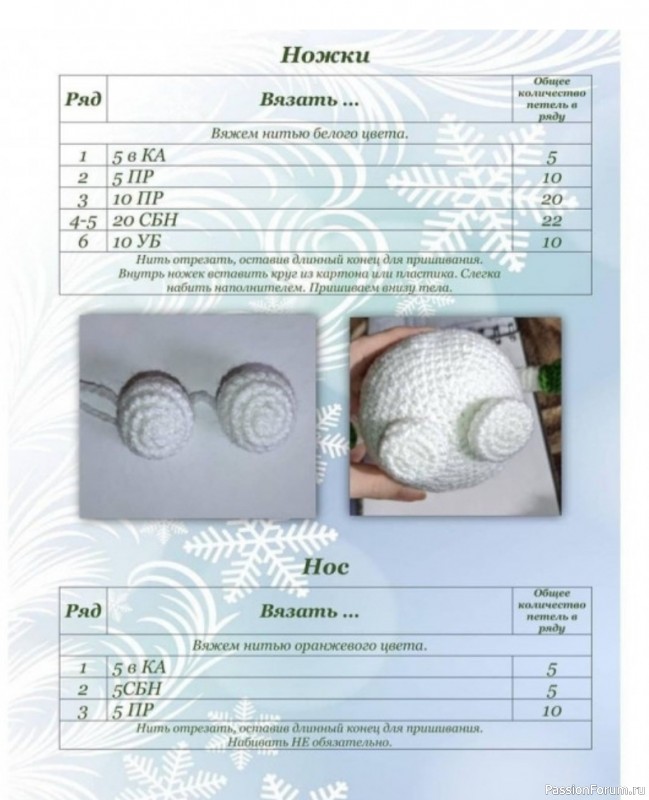 Снеговичок из плюшевой пряжи